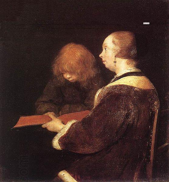 Gerard ter Borch the Younger The Reading Lesson oil painting picture